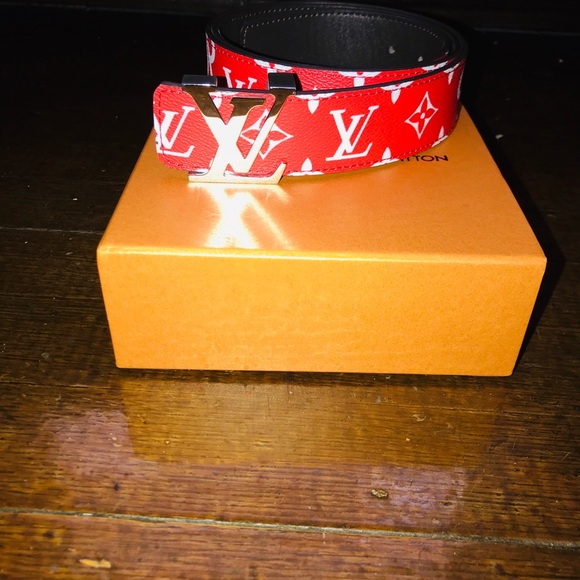 LOUIS VUITTON X SUPREME MONOGRAM WHITE & RED BELT - Picture 2 of 8